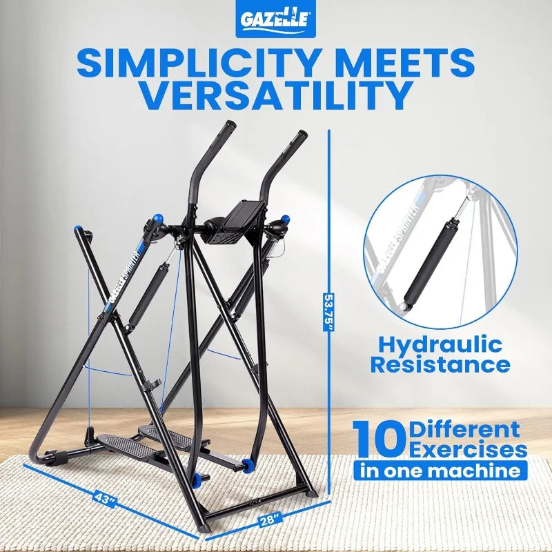 Gazelle Glider Elliptical Hybrid Exercise Machine Plate for Home Gym, Pacer or Sprinter Model - Low-Impact Cardio & Strength