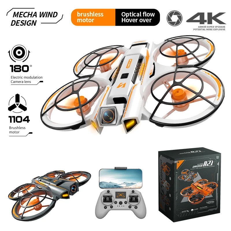 Collision Protection Drone with Brushless Motor - 180° Camera Lens, 25-Min Flight, 500m Range for Adults