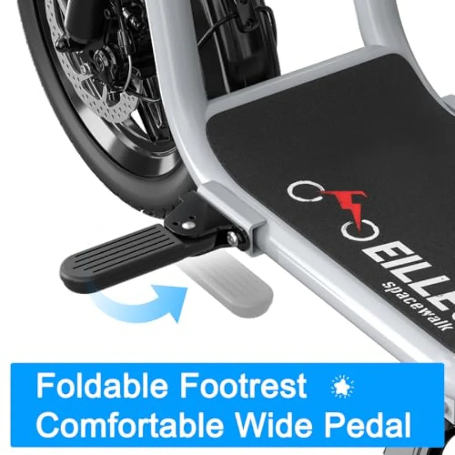 Electric Scooter with Seats for Adults 500W Motor E Bike 14 Pneumatic Tire 20 Miles Range 18.75Mph Silver Electric Bicycle for