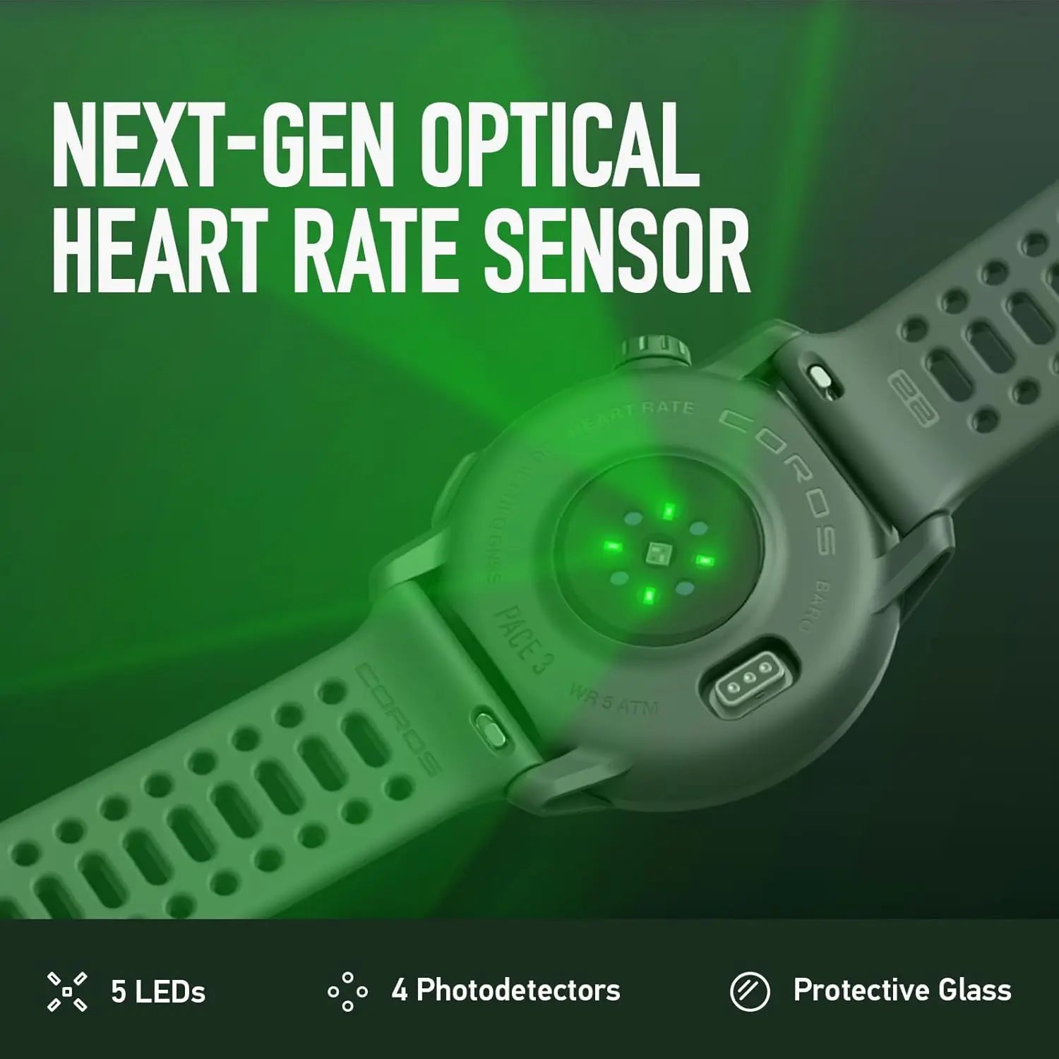 Lightweight GPS Sport Watch with 17-Day Battery, Heart Rate Monitor, Sleep Tracking - Black Silicone
