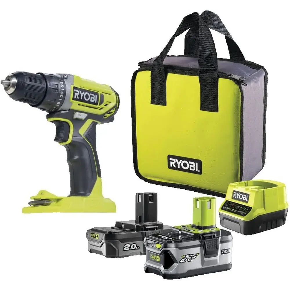 18V Cordless Drill with 2-Speeds, 2 Lithium Batteries and Storage Bag
