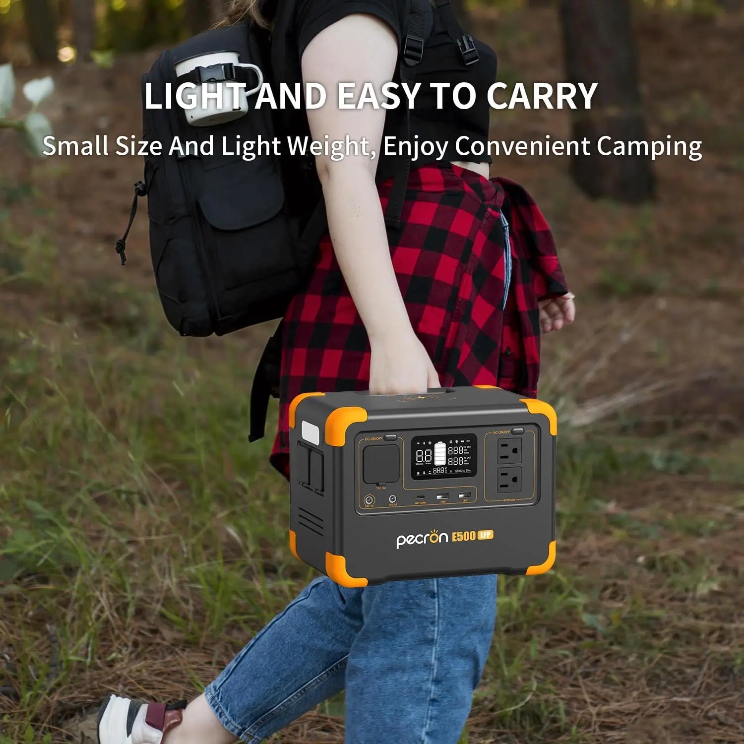 Portable Power Station 576Wh LiFePO4 Battery, 600W AC Outlets Solar Generator for Home Camping RV Emergency