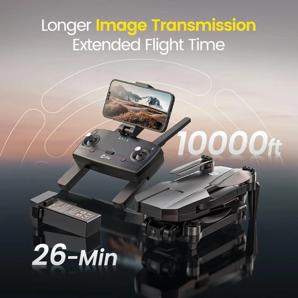 4K GPS Drone with 3-Axis Gimbal, Foldable Quadcopter for Adults, 10000ft Range, Follow Me & Auto Return