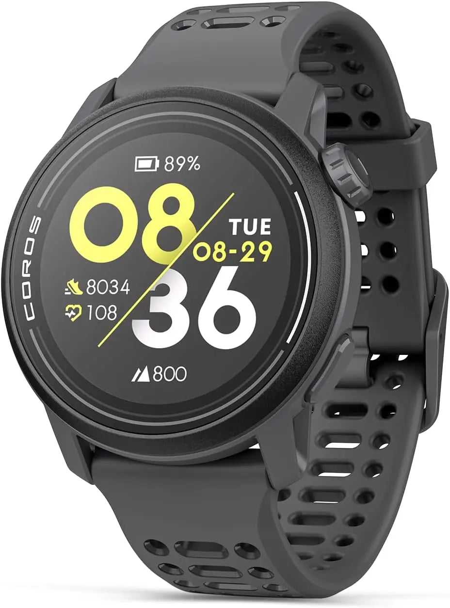 Lightweight GPS Sport Watch with 17-Day Battery, Heart Rate Monitor, Sleep Tracking - Black Silicone