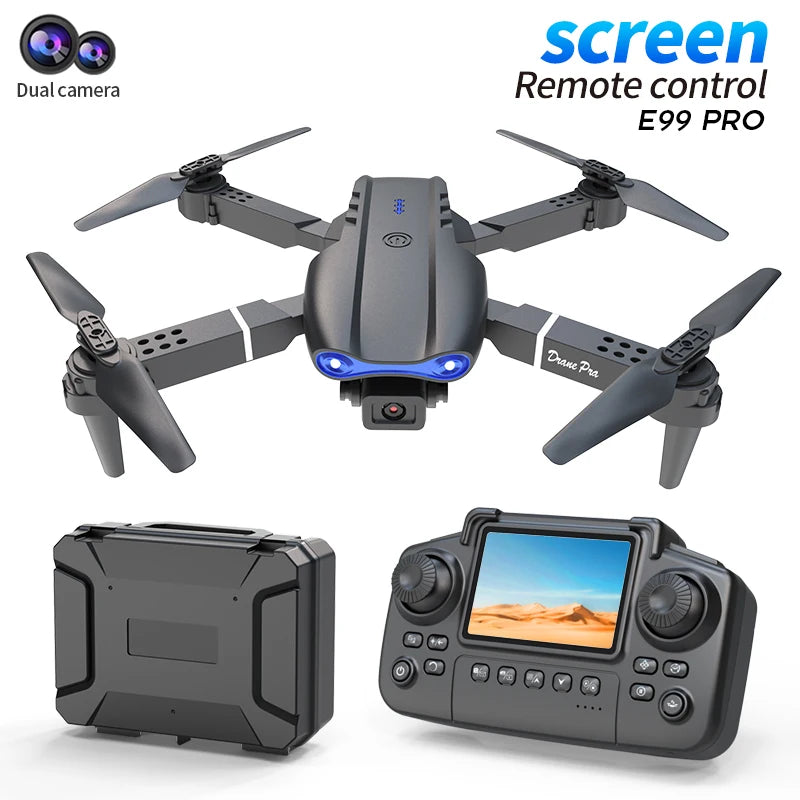 E99 Air Screen Control Drone Professional Wide RC Dron HD 4K Camera Foldable Helicopter Aircraft Quadcopter Drone Kid Gift Toys