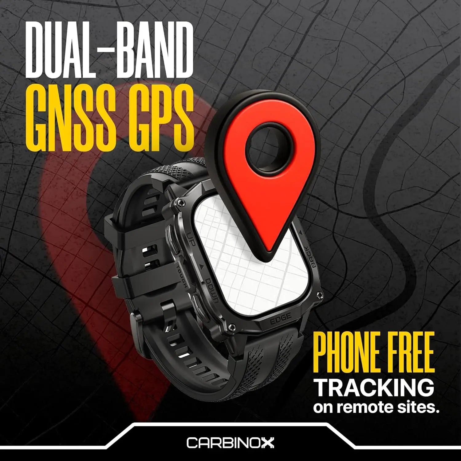 Rugged Smart Watch with 1.96" AMOLED, Stainless Steel, IP69K/5ATM, Dual-Band GNSS, Bluetooth Calls for Android and iOS