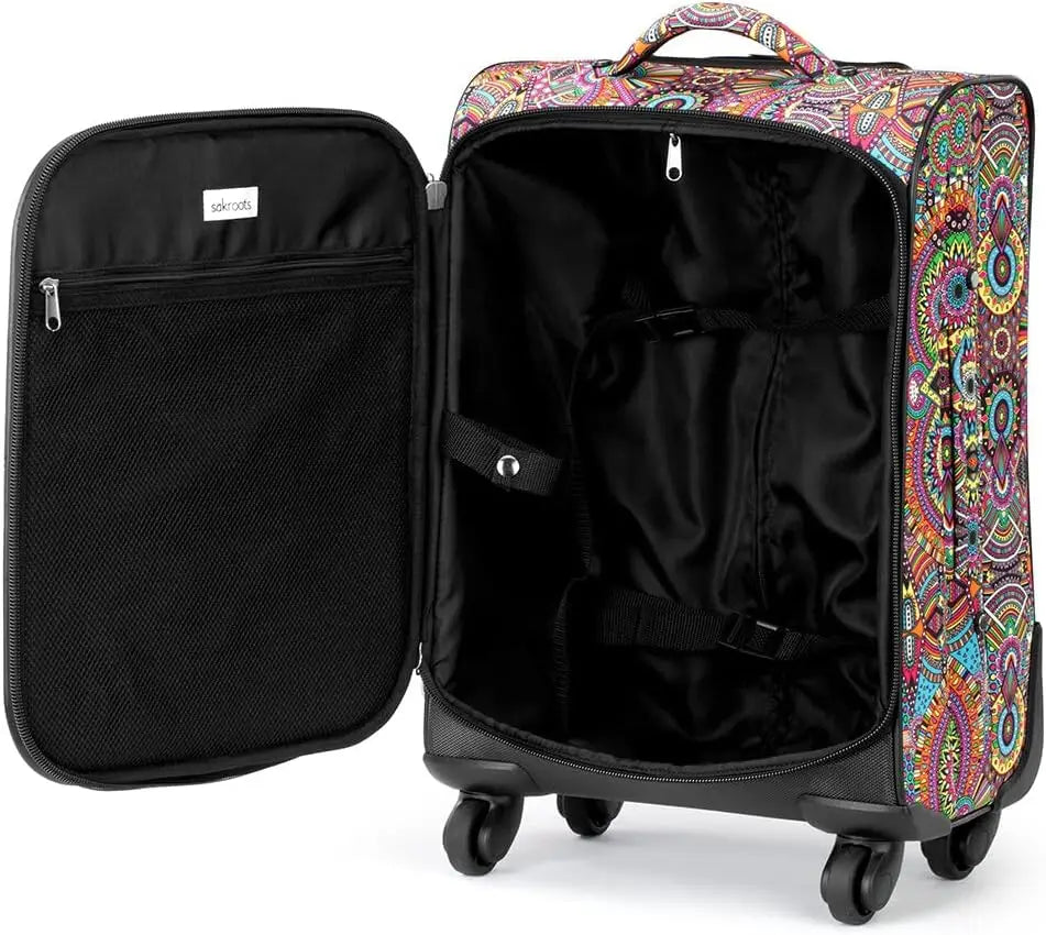 Sustainable 22" Roller Suitcase for Travel, Lightweight and Durable Carry-On Luggage