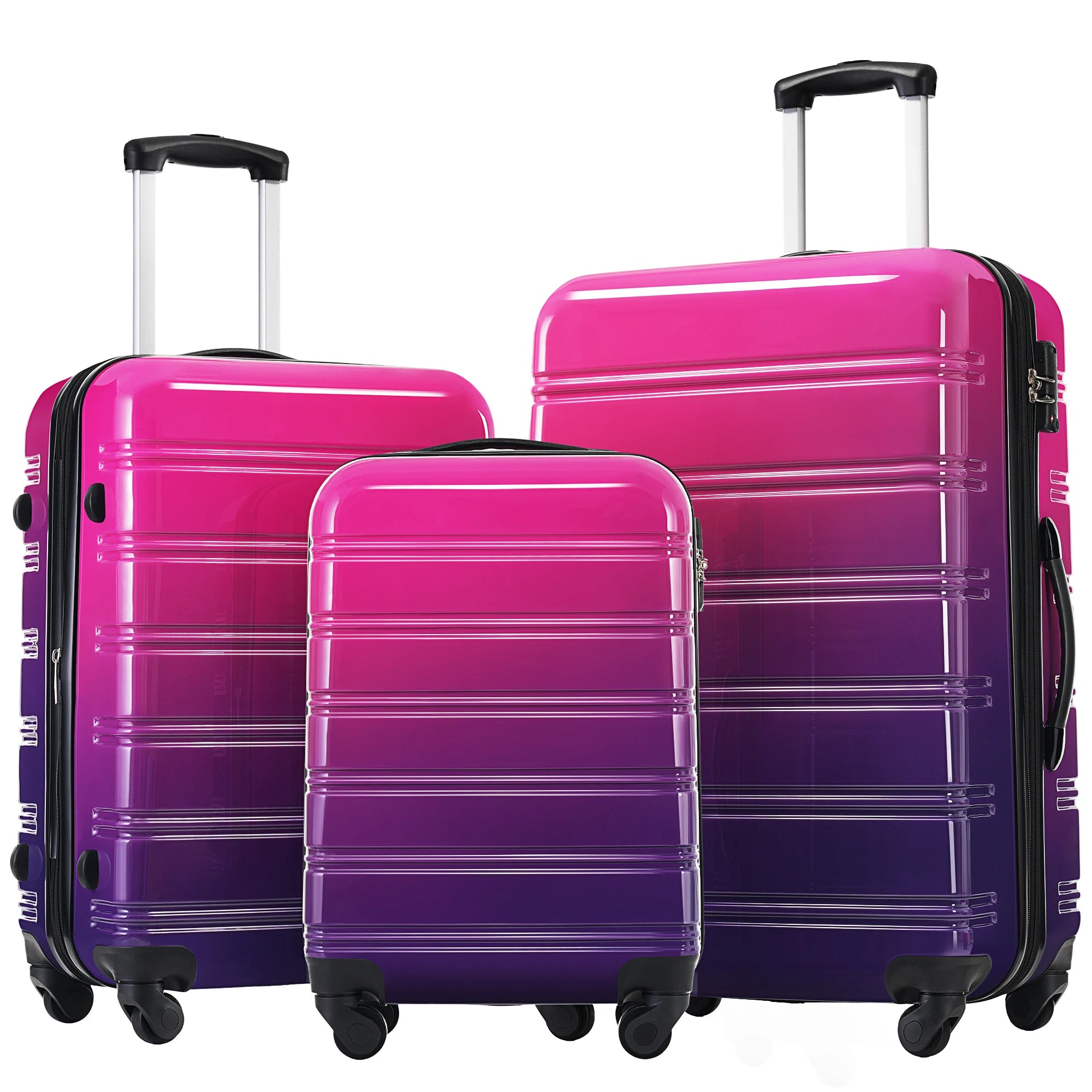 Hardshell Luggage Sets 3 Piece Gradient Color Expandable Suitcase with Spinner Wheels and TSA Lock Lightweight 20" 24" 28"