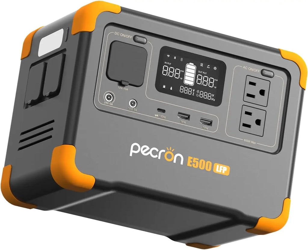 Portable Power Station 576Wh LiFePO4 Battery, 600W AC Outlets Solar Generator for Home Camping RV Emergency