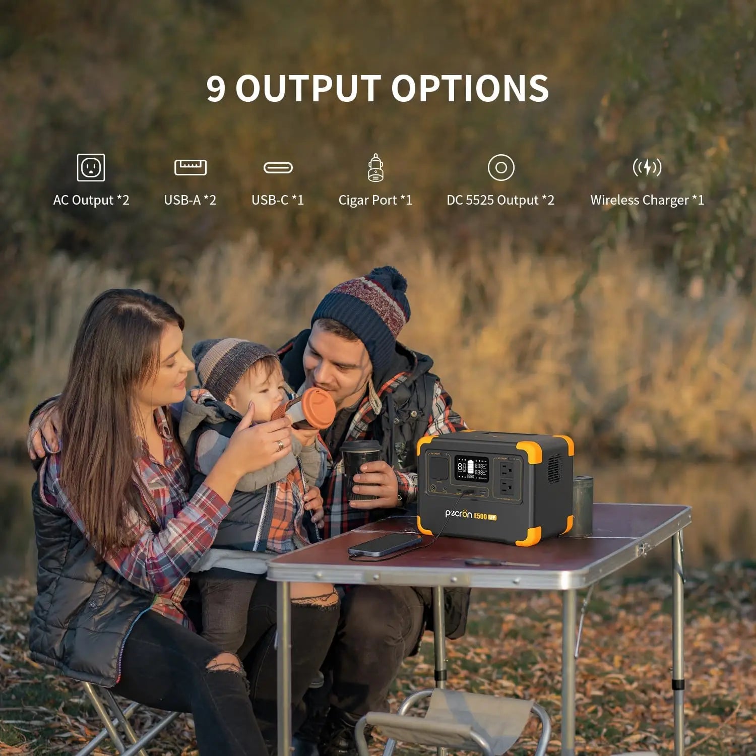 Portable Power Station 576Wh LiFePO4 Battery, 600W AC Outlets Solar Generator for Home Camping RV Emergency