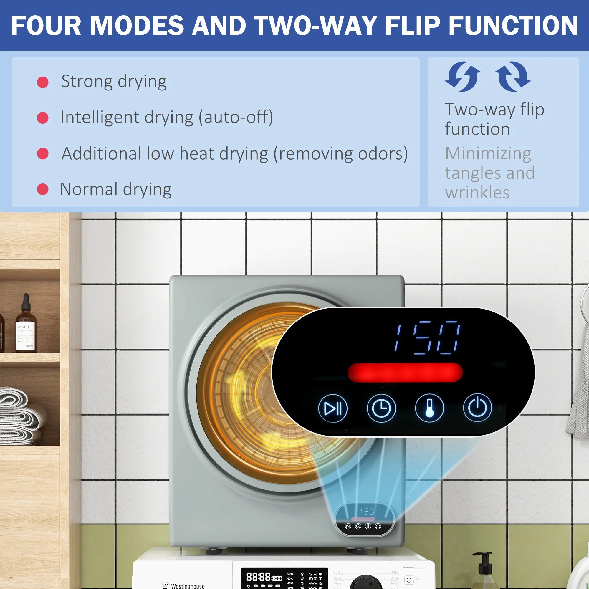 Portable Clothes Dryer 120V 850W Laundry Dryer for Apartment
