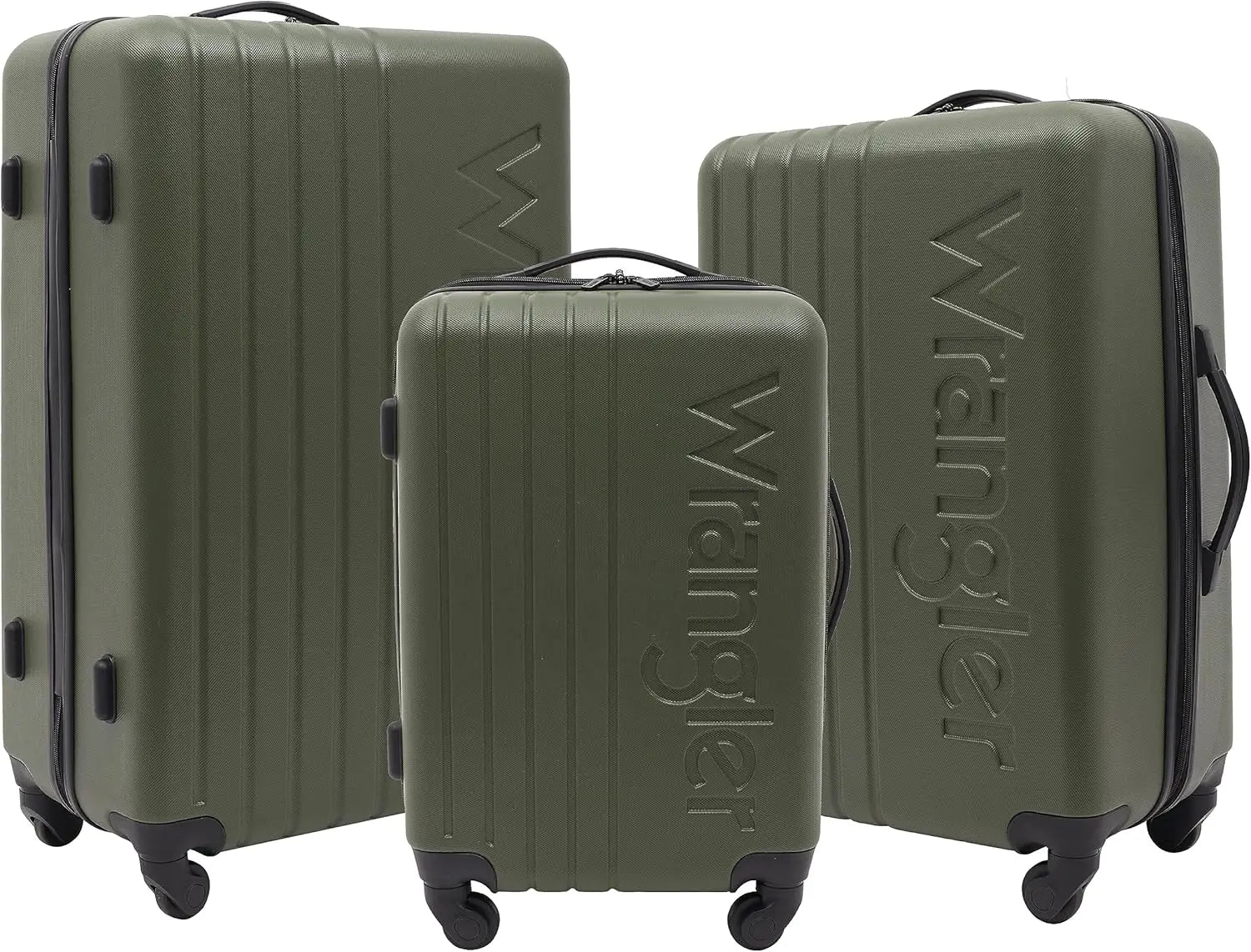 3-Piece Luggage Set with 360-Degree Wheels, Olive Green (30"/26"/22") for Travel