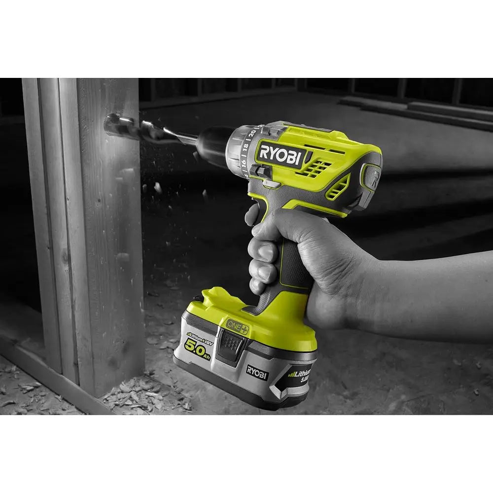 18V Cordless Drill with 2-Speeds, 2 Lithium Batteries and Storage Bag