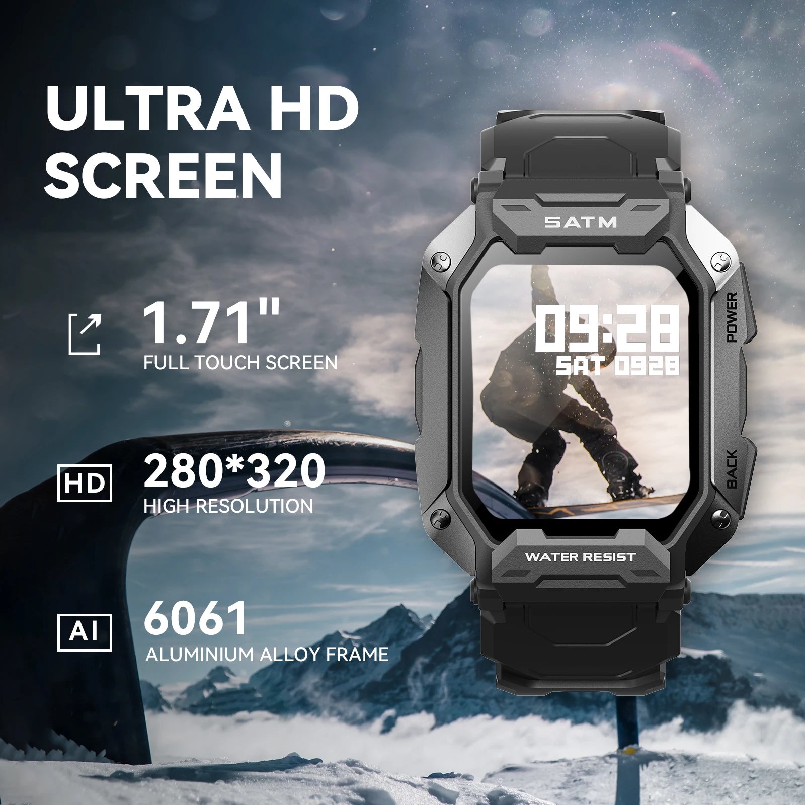 LaNikar New Smart Watch for Men 5ATM Waterproof Fitness Sports Watch Activity Tracker with Pedometer Compatible with Android iOS