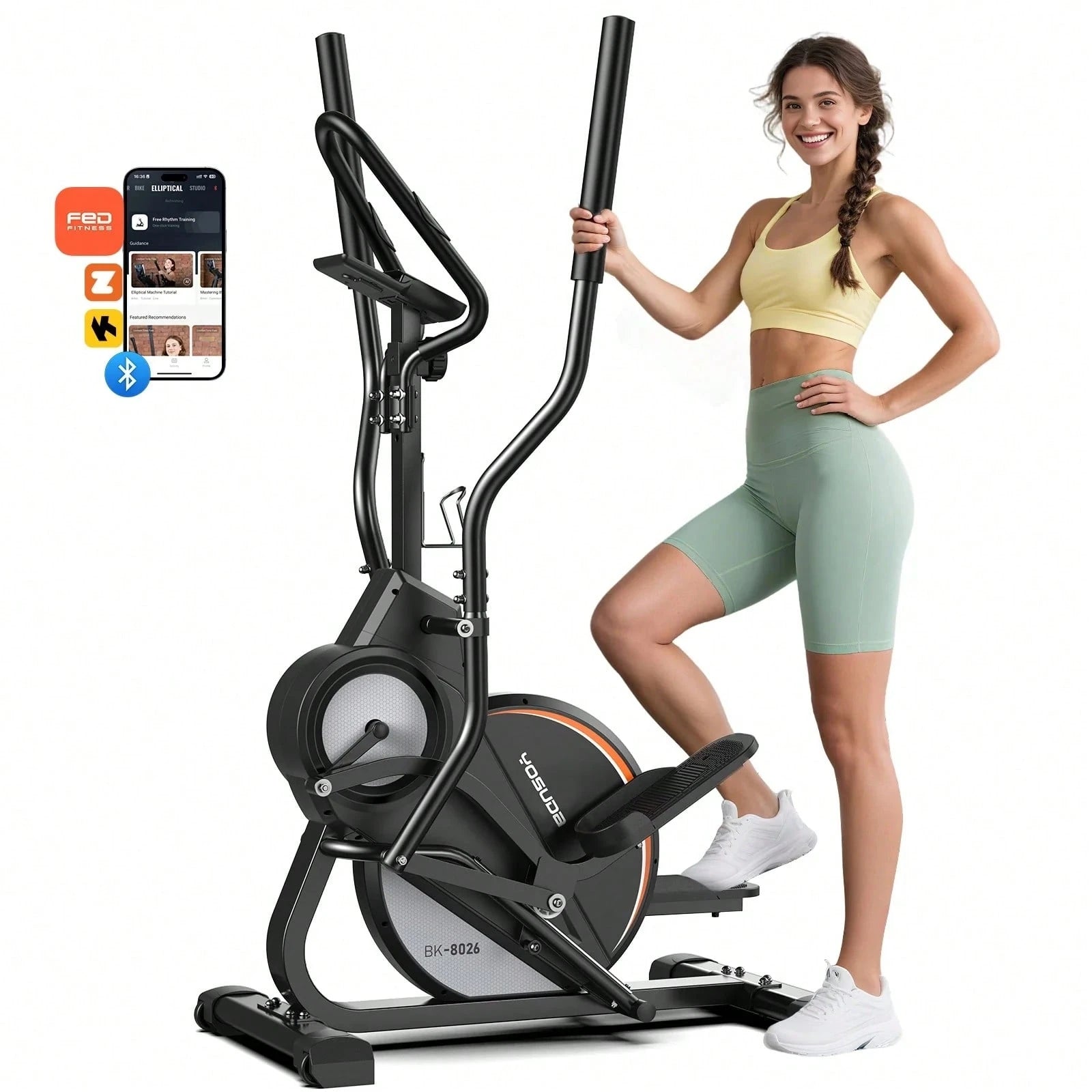 YOSUDA Cardio Climber Stepping Elliptical Machine,3 in 1 Elliptical,Fitness Cross Trainer with Hyper-Quiet Magnetic Drive System