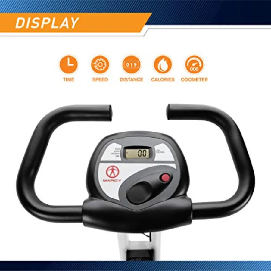 Foldable Upright Exercise Bike with Adjustable Resistance for Cardio Workout Strength Training in Multiple Colors and Styles