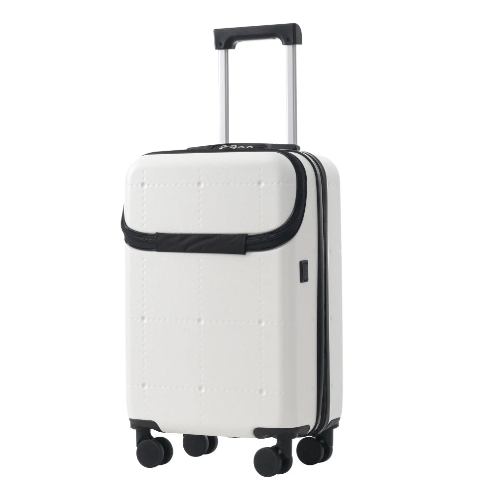 5 in 1 Hardside Luggage Set 20" Carry On with USB Port Half-opening Design Expandable 24/28" Double Spinner Wheels TSA Lock
