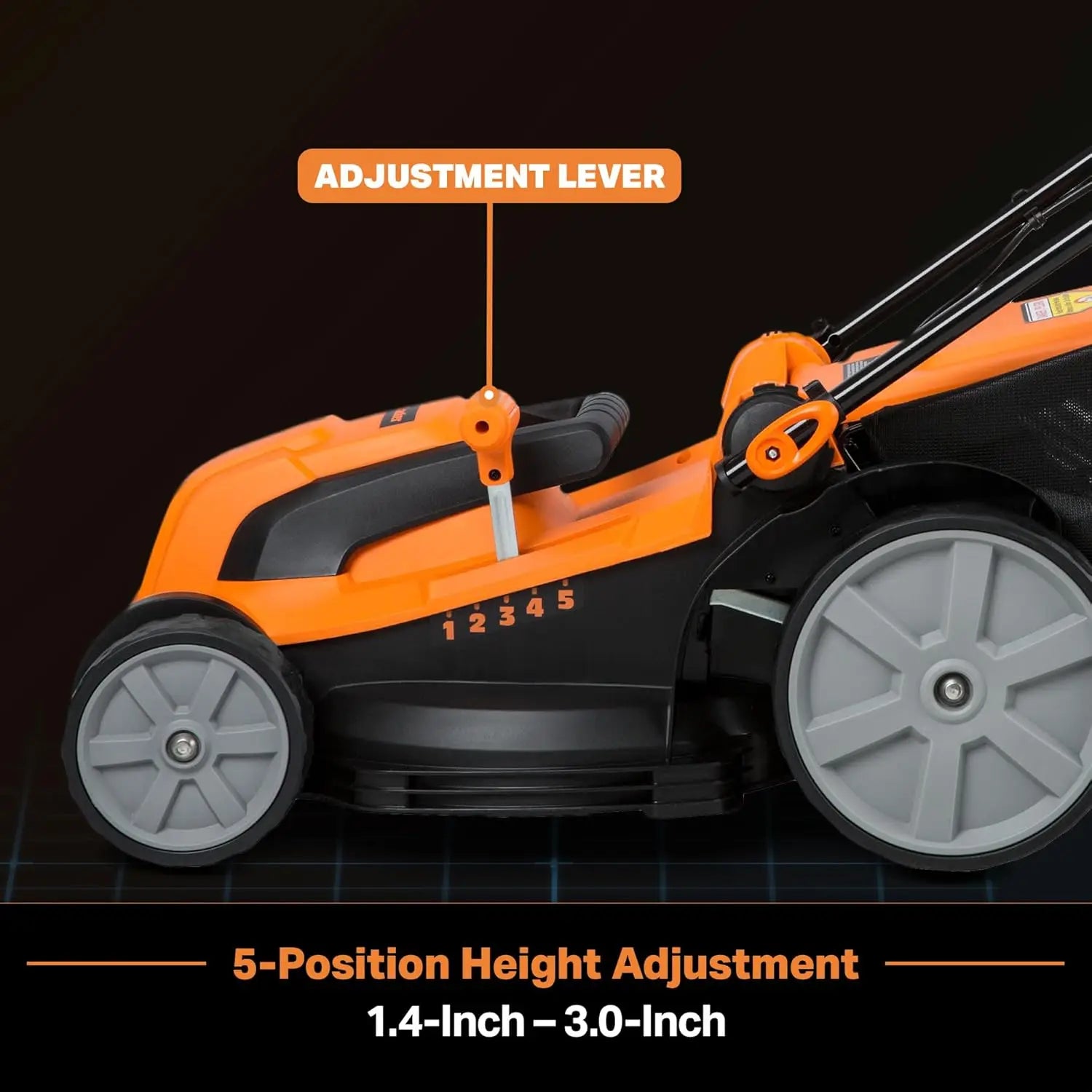Electric Lawn Mower 16-Inch 12AMP, Powerful 3500 RPM, Lightweight for Easy Maneuvering