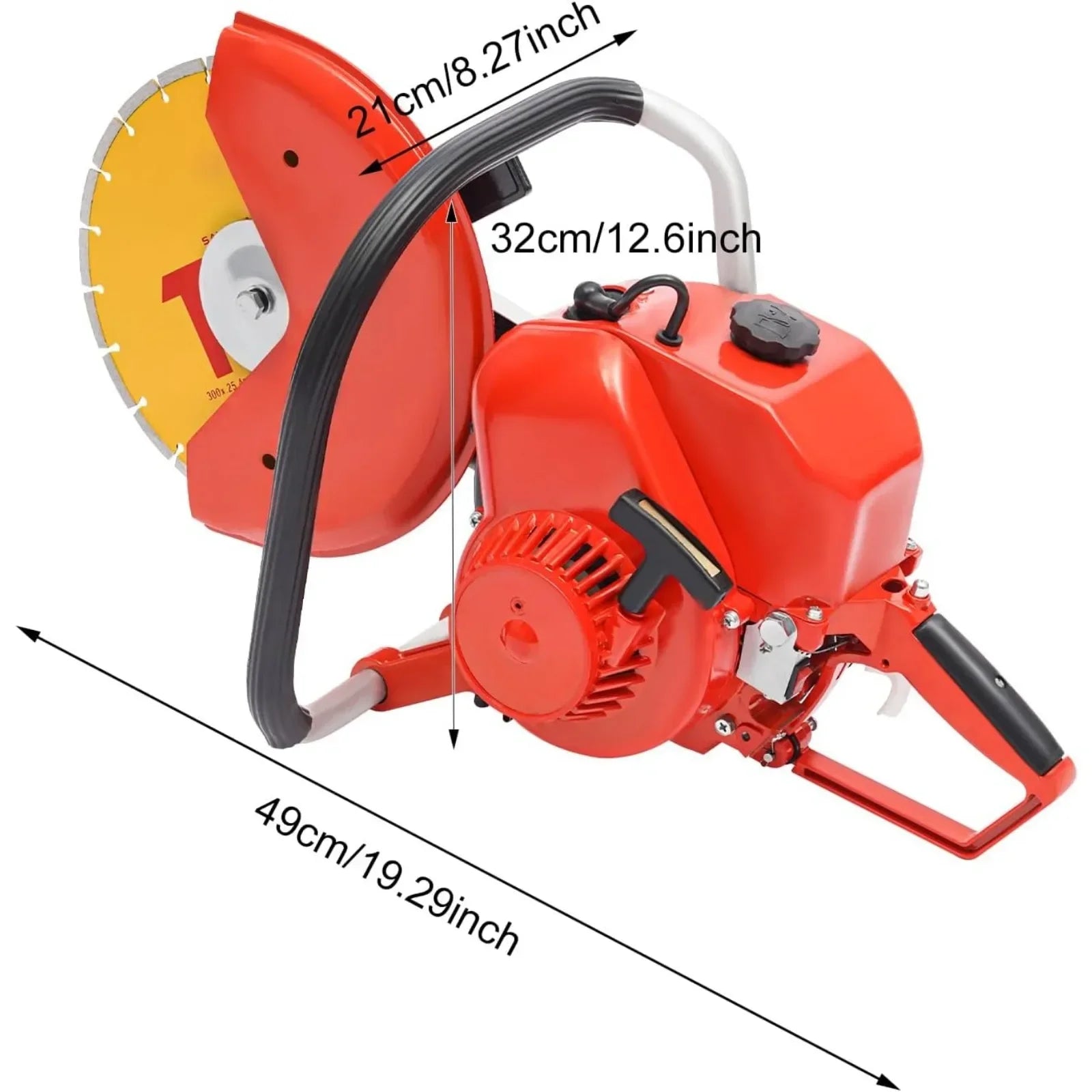 78.5CC 2-Stroke Portable Concrete Saw Gas Power Cement Masonry Cutting Concrete Cut off Saw with 12inch Cutting Blade