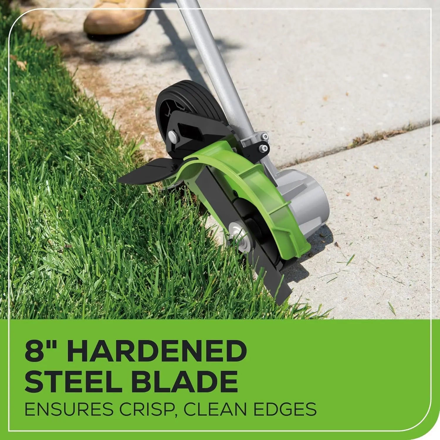 80V Cordless Brushless Edger, 8" Steel Blade, Tool-Free Depth Adjust, Gas Equivalent Power