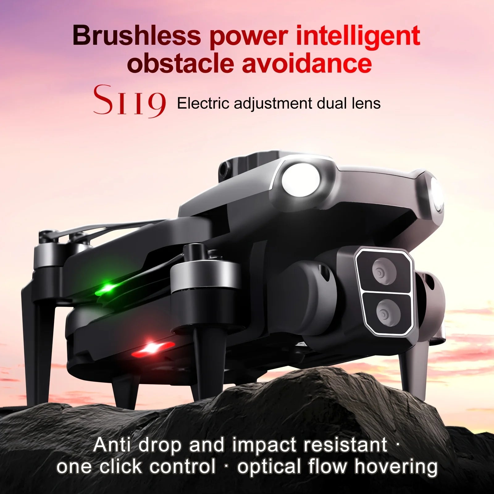 S119 Beginner Trajectory Flight Drone 480p Camera Quadcopter Optical Flow Positioning Four-Sided Obstacle Avoidance UAV