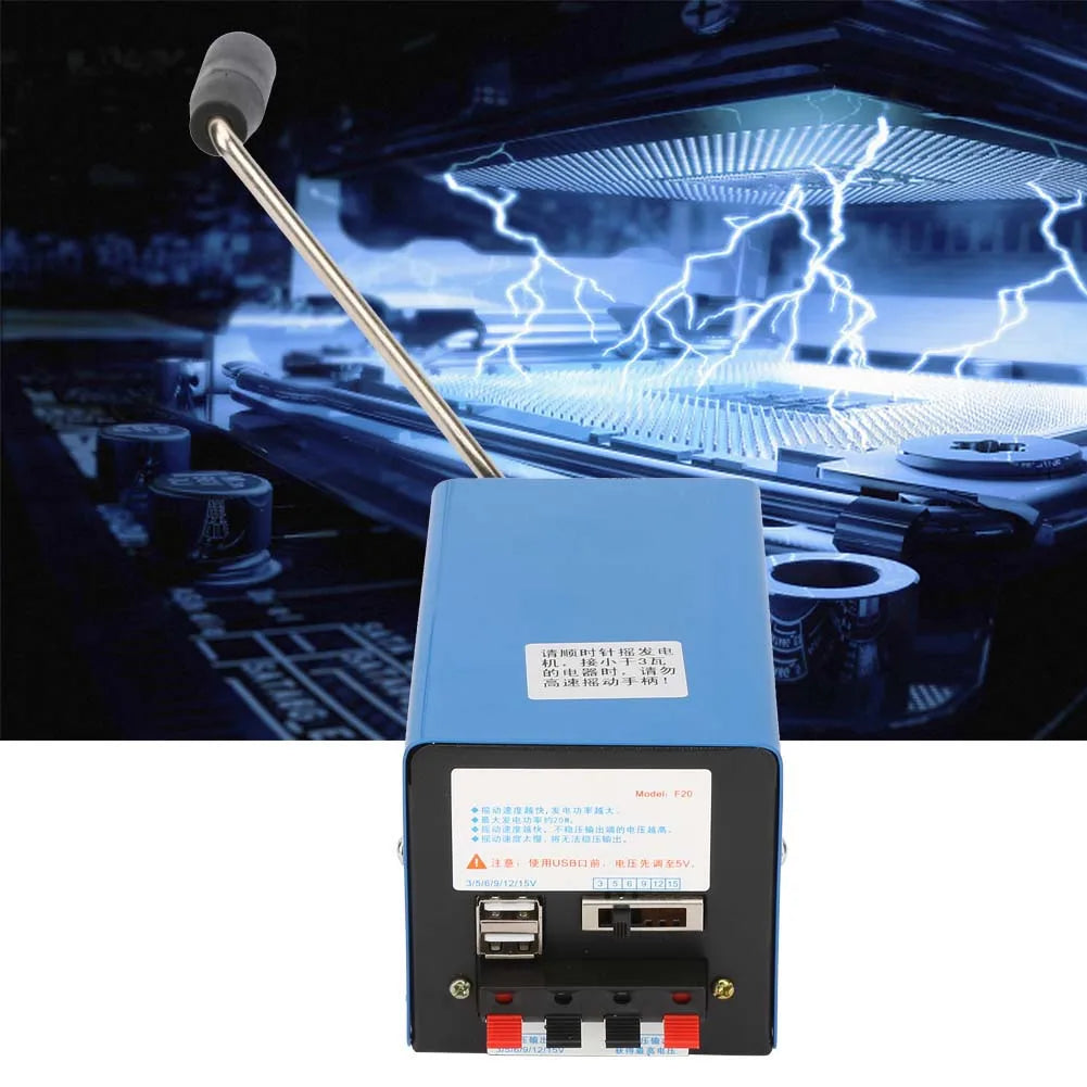 Portable High Power Handcranked Charging Generator USB Charging Emergency Dynamotor USB Charging Generator