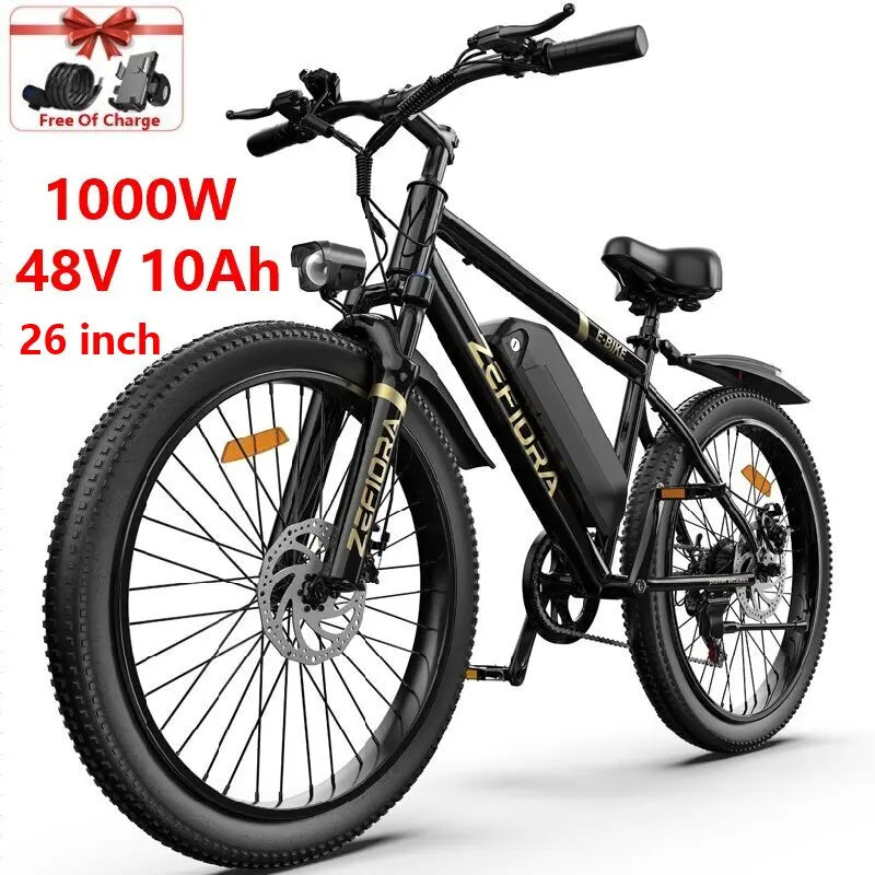 Electric Scooter Adult 14 26 Inch 1000w 30-60miles 48v 10a 15a 17.5a Removable Battery,adjustable Front Brake Seat Electric Bike
