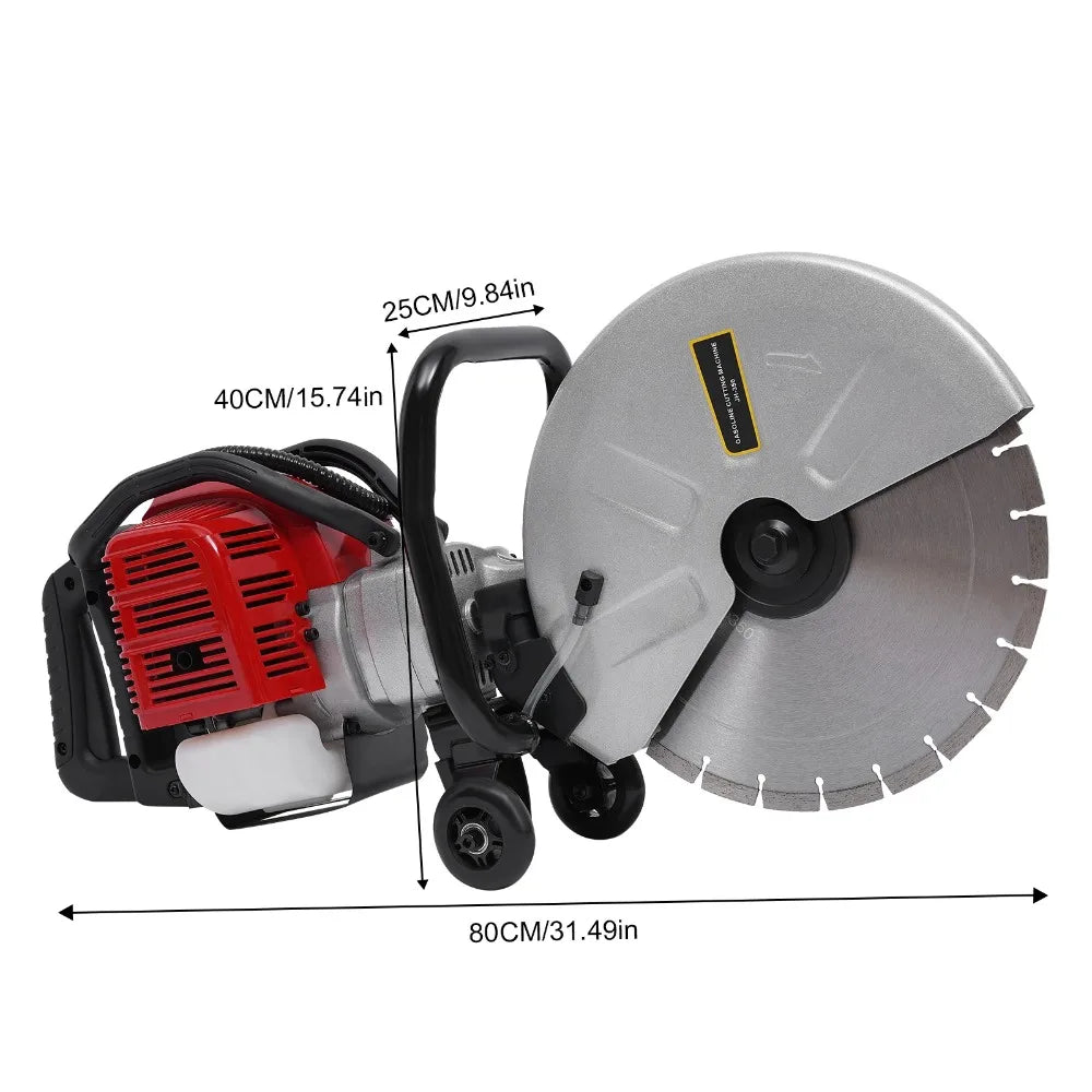 NEW 1400W 52CC Circular Saws Gas Powered Cement Wet Dry Masonry Concrete Cut Off Saw With 350Mm Blade Adjustable Cutting Depth