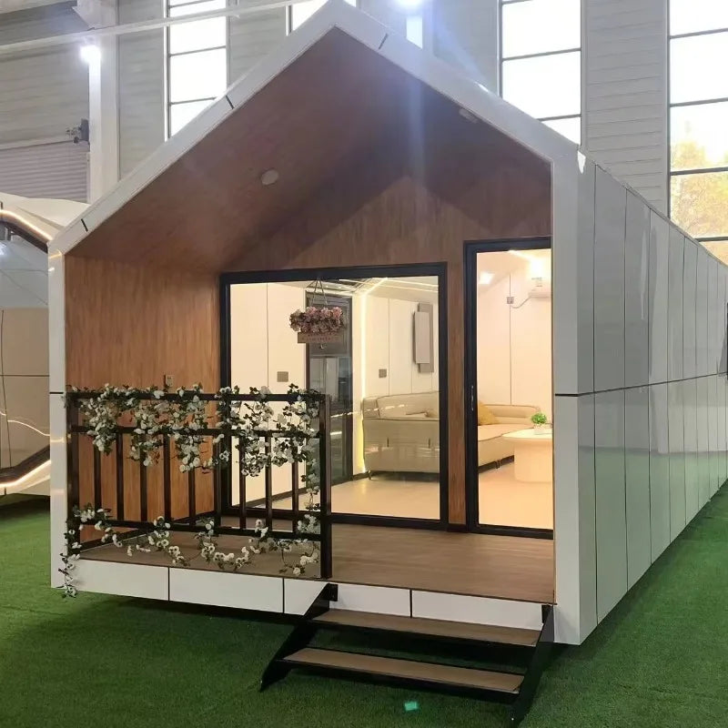 Tiny A Frame Triangle Cabin Kit Eco Friendly Wooden Prefab House for Summer Camp Vacation Stay