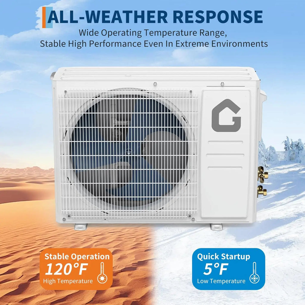 High SEER 18.5-22 Inverter Mini Split Air Conditioner Heat Pump – 9000-24000BTU 115V/230V WiFi Remote Easy Installation For Home