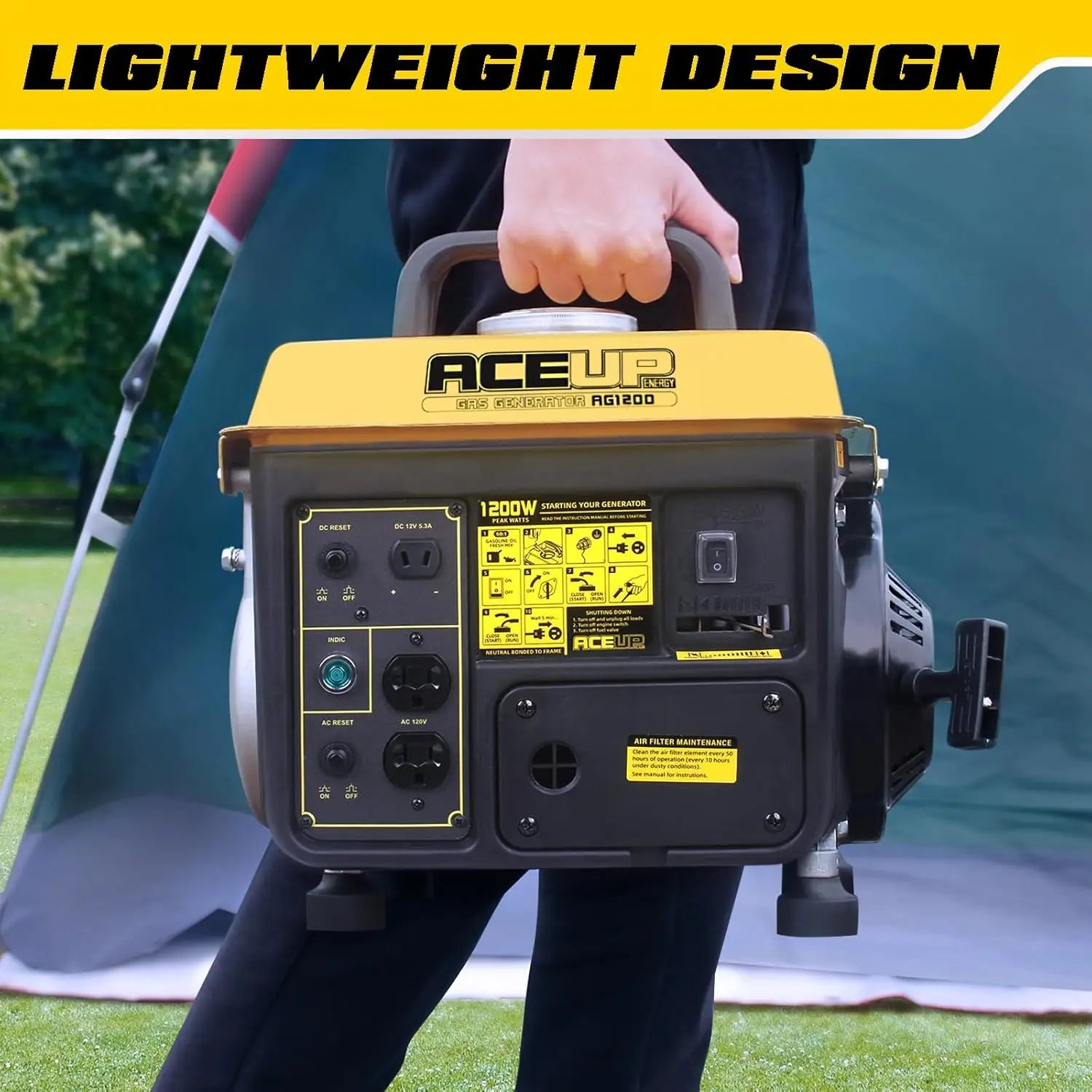 1200W Portable Gas Generator for Home Use, Lightweight & EPA Compliant