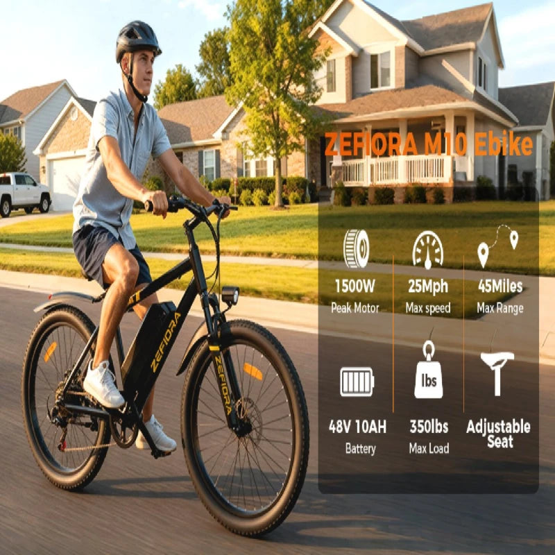 Electric Scooter Adult 14 26 Inch 1000w 30-60miles 48v 10a 15a 17.5a Removable Battery,adjustable Front Brake Seat Electric Bike