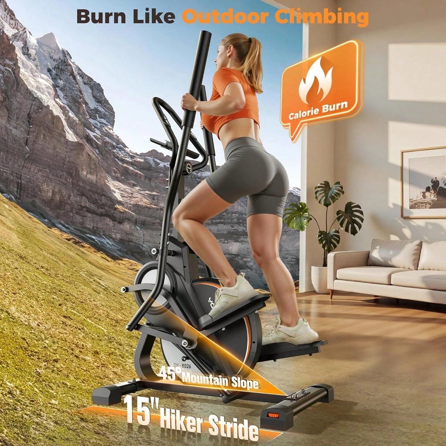 YOSUDA Cardio Climber Stepping Elliptical Machine,3 in 1 Elliptical,Fitness Cross Trainer with Hyper-Quiet Magnetic Drive System