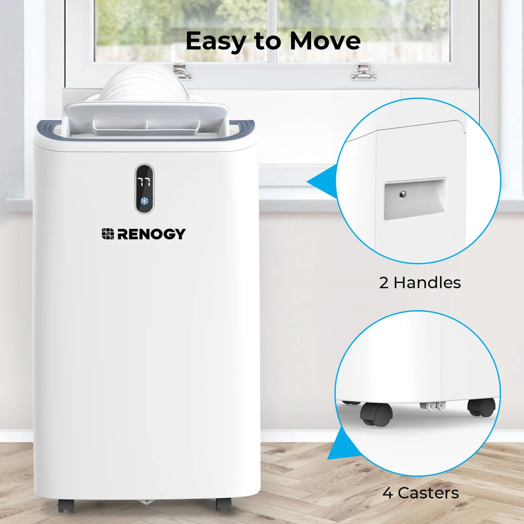 Renogy 14,000 BTU Portable Air Conditioners with Smart WiFi Enabled, Cooling, Dehumidifier, Fan & Sleep Modes 4-in-1 Portable AC
