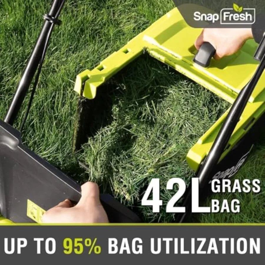 Cordless Electric Lawn Mower 40V 16 Brushless Push Mower with 2 x 4.0Ah Batteries and Fast Charger - Battery Powered Lawn Mower