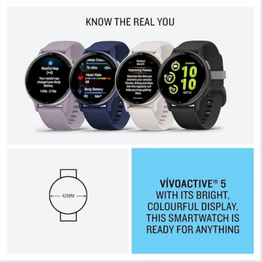 vivoactive 5 Health and Fitness GPS Smartwatch with AMOLED Display Up to 11 Days Battery Life Black Renewed