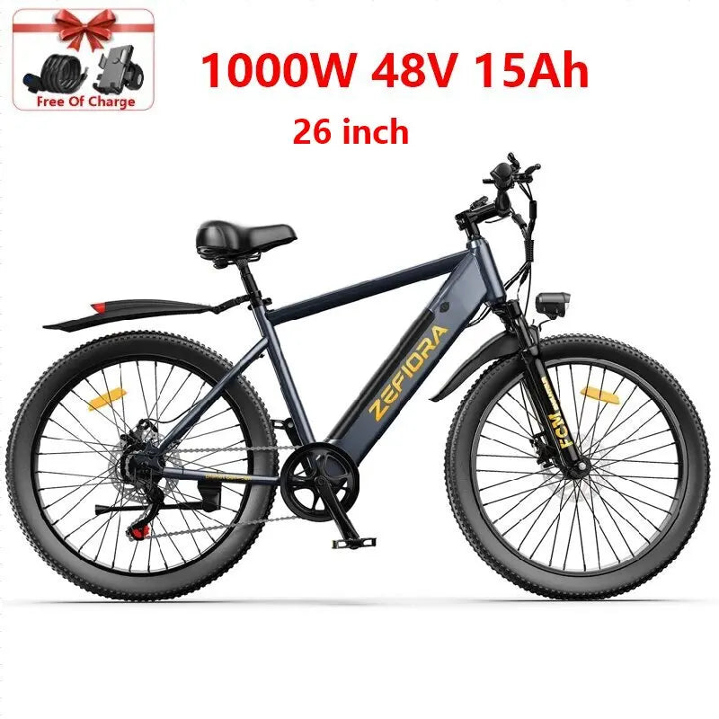 Electric Scooter Adult 14 26 Inch 1000w 30-60miles 48v 10a 15a 17.5a Removable Battery,adjustable Front Brake Seat Electric Bike