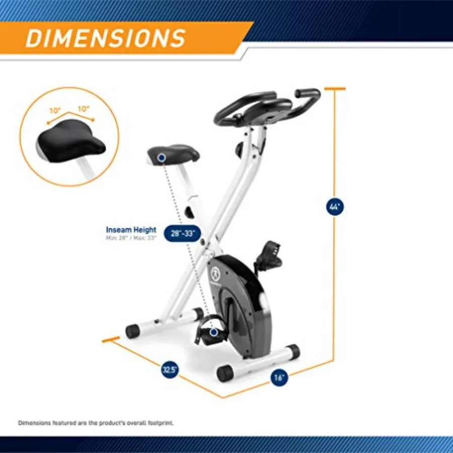 Foldable Upright Exercise Bike with Adjustable Resistance for Cardio Workout Strength Training in Multiple Colors and Styles