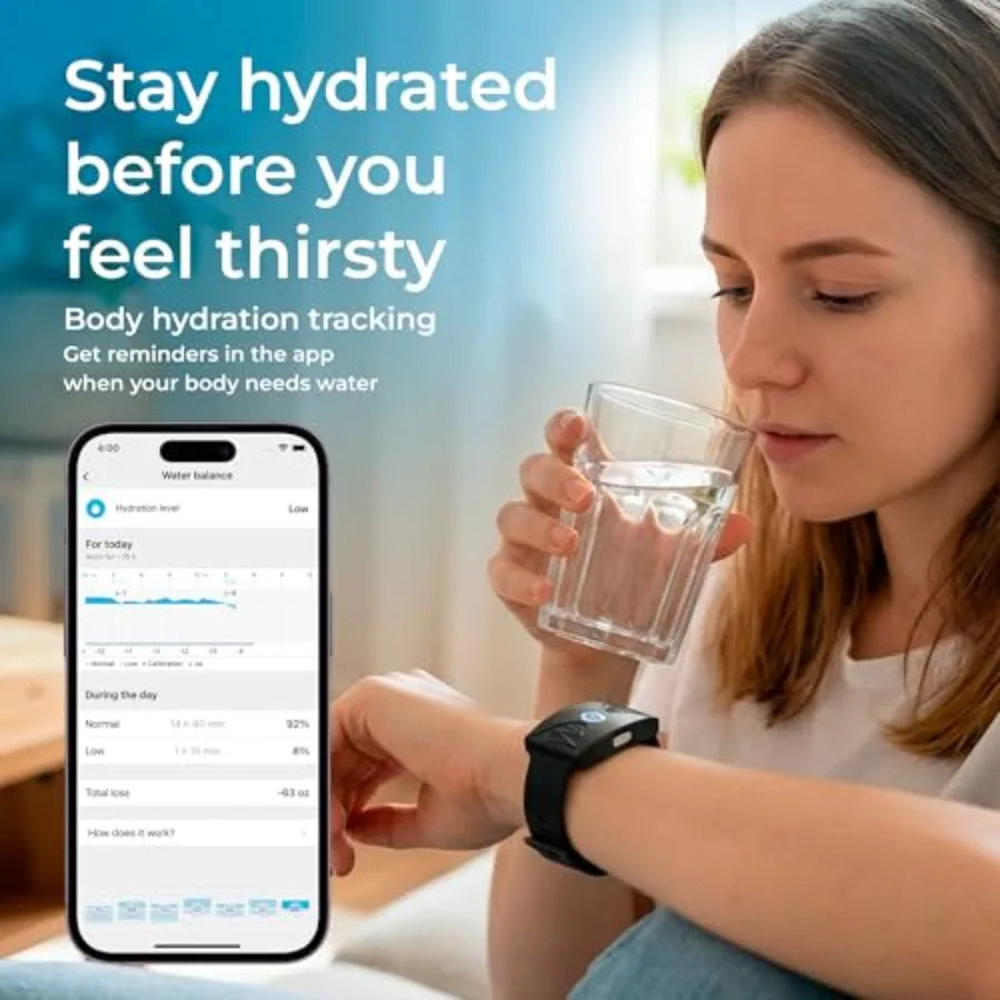 Smart Fitness Tracker for Women Men with Automatic Calorie Tracking Activity and Sleep Monitoring Hydration Stress Alerts 24/7