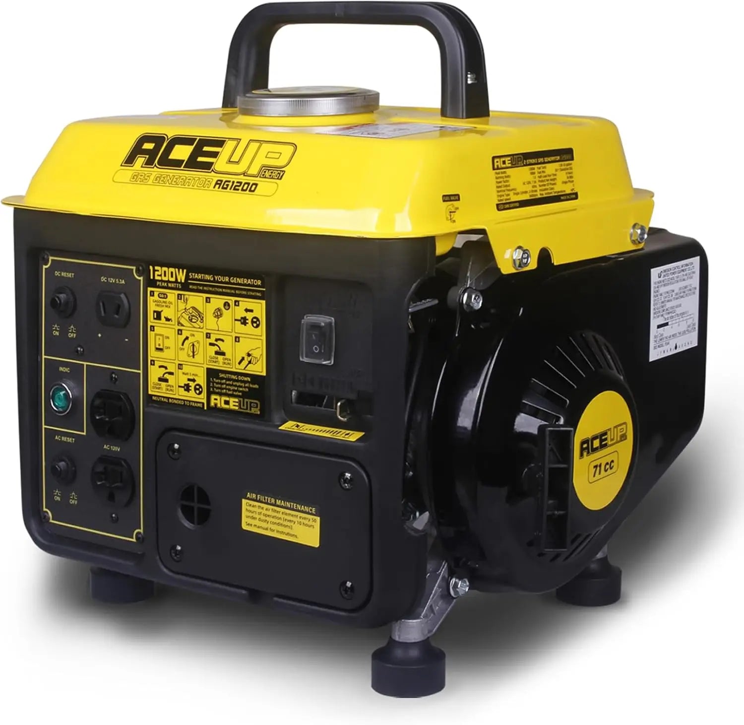 1200W Portable Gas Generator for Home Use, Lightweight & EPA Compliant
