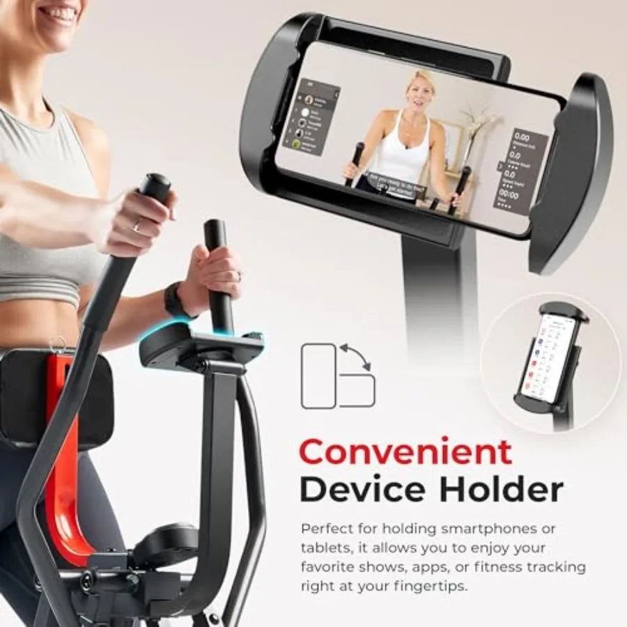 Foldable Air Walk Elliptical 30 Long Stride Full-Body Cardio Cross Trainer for Home Office with Bluetooth SunnyFit App and Adju