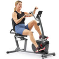 Smart Magnetic Recumbent Bike for Home Cardio Training in Black with SunnyFit App Connectivity Optional Hand Cycle Resistance B