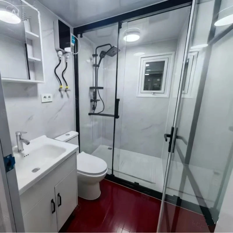 40FT Luxury Villa Expansion Container House Double-Wing Folding, Prefabricated Style Mobile Granny Flat