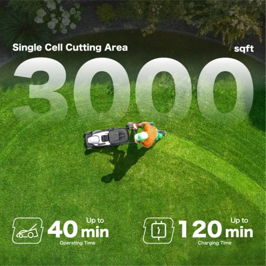 18-inch 40V Brushless Lawn Mower for Garden Yards Lightweight Cordless Lawn Mower Battery Powered with 6-Position Height Adjust