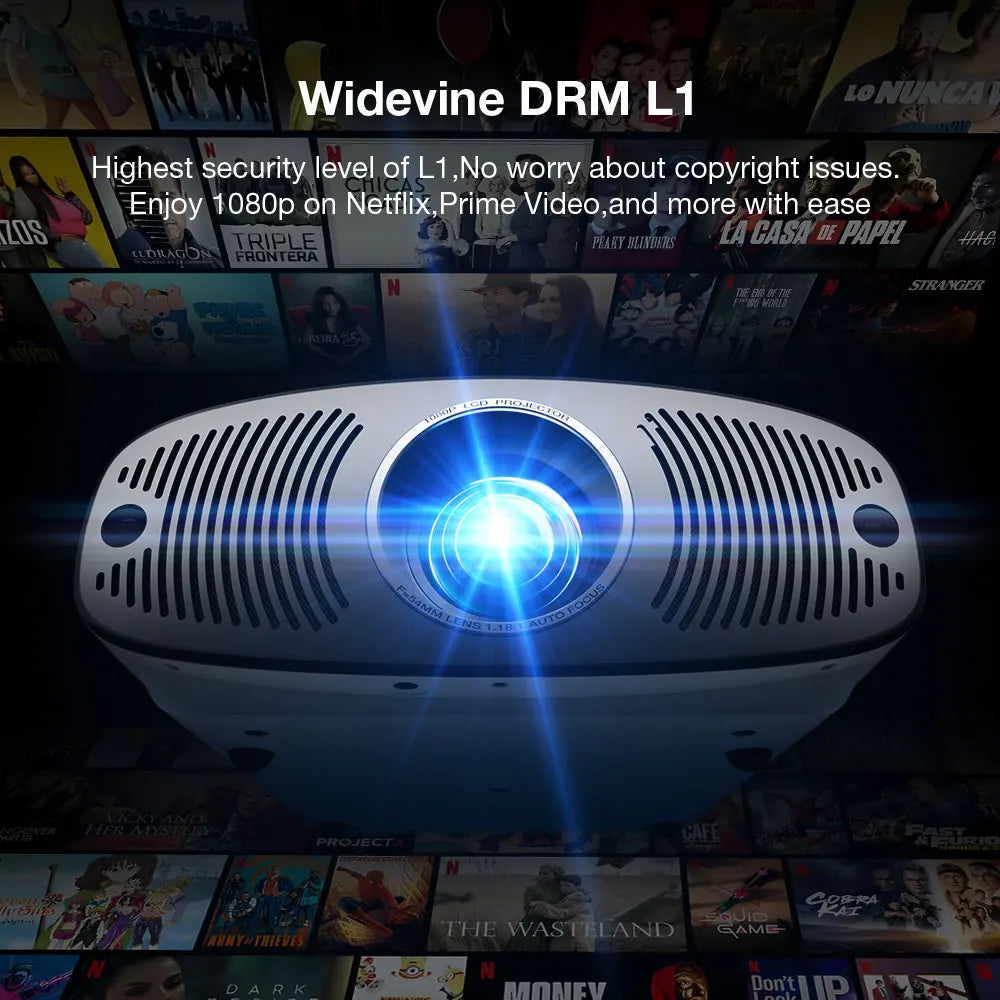 BlitzWolf BW-V11 Vision Projector with TV Licensed Fully Sealed Optical Engine 4K Support 1100 ANSI Lumens 1080P Projector