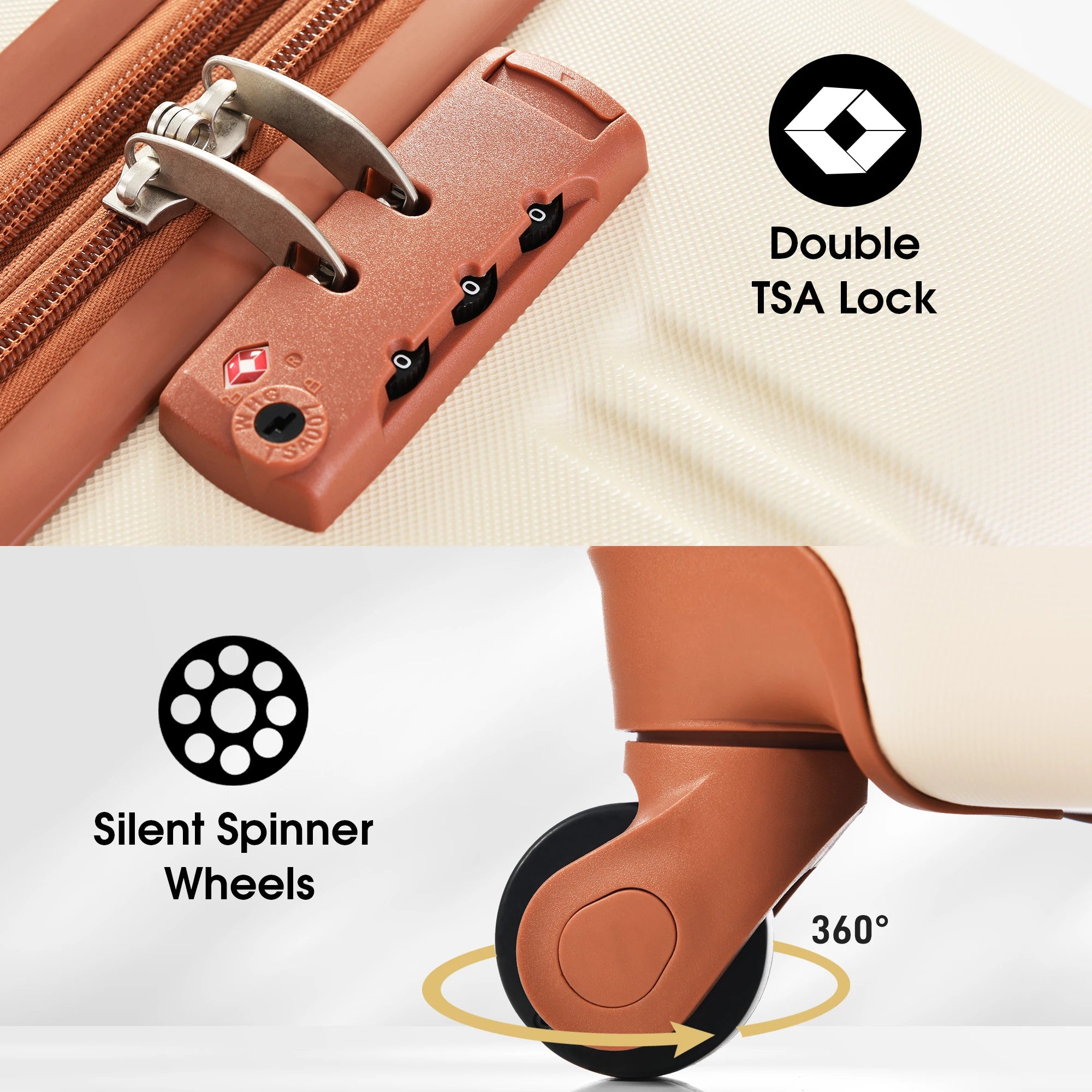 Hardshell Luggage Sets 4 pcs + Bag Spinner Suitcase with TSA Lock Lightweight-16"+20"+24"+28" Luggages  suitcase set carry