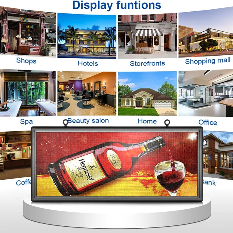 P6 Full Color Wifi Outdoor LED Sign RGB Video Image USB Flash LED Display 103x45cm Programmable LED Sign Scrolling Message Board