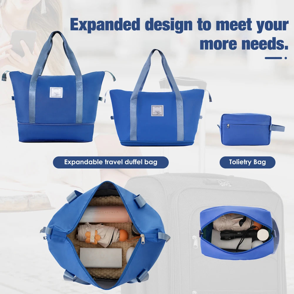 3Pcs Softside Expandable Travel Luggage Set 22/26/30 Inch with Duffel Bag Upright Spinner Wheels Lightweight Softshell