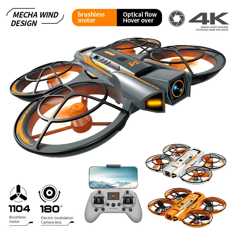 Collision Protection Drone with Brushless Motor - 180° Camera Lens, 25-Min Flight, 500m Range for Adults