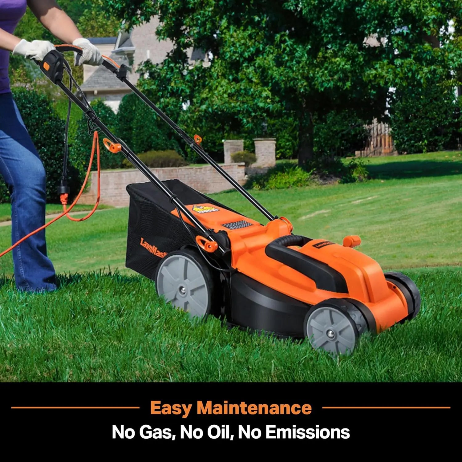 Electric Lawn Mower 16-Inch 12AMP, Powerful 3500 RPM, Lightweight for Easy Maneuvering